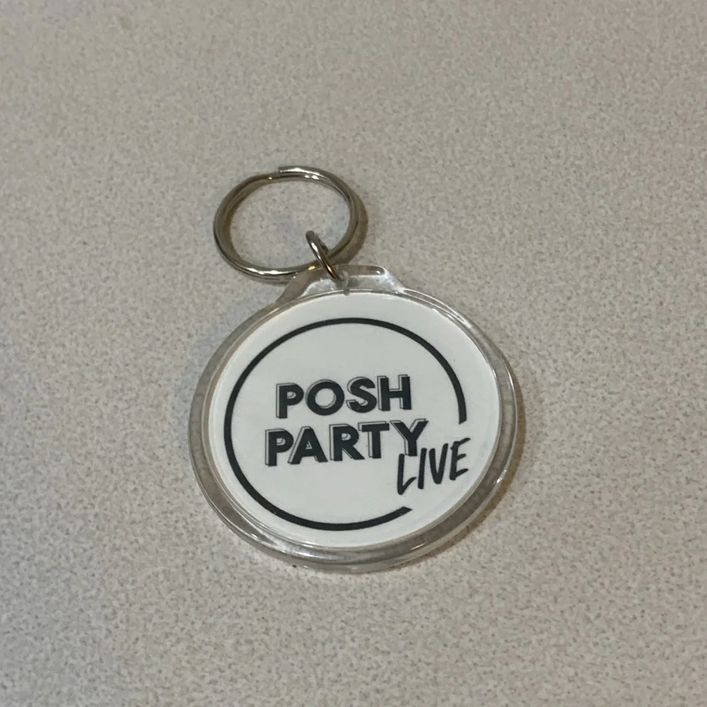 Posh Party Love Keyring - double-sided - silver key ring